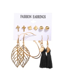 Fashion 13# Acrylic Pearl Circle Tassel Stud Earring Set