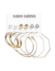 Fashion 29# Acrylic Pearl Circle Tassel Stud Earring Set
