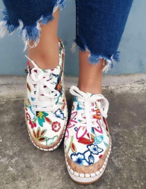 Fashion Color Color Lace-up Flat Shoes