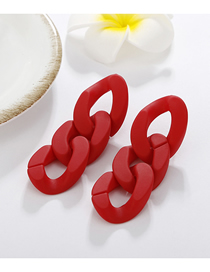 Fashion Red Hollow Chain Earrings