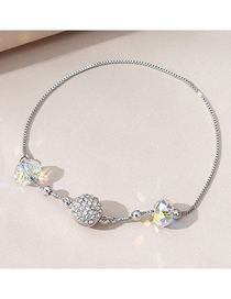 Fashion Silver Crystal Ball Snake Bone Chain Diamond Bracelet