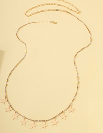 Fashion Pentagram Alloy Five-pointed Star Tassel Rhinestone Chain Waist Chain