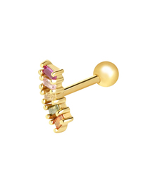 Fashion Single Gold - Style 1 Metal Diamond Geometric Piercing Stud Earrings (single)