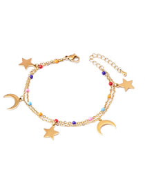 Fashion Xingyue Bracelet Titanium Drop Oil Round Bead Chain Star Moonli Sui Bracelet