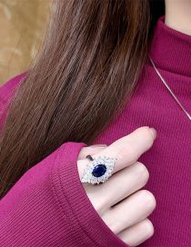 Fashion D1847 Ring Opening Copper Diamond Eye Ring