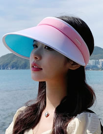 Fashion Pink Gradient Large Eaves Empty Top Sunscreen Solar Cap