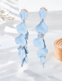 Fashion Light Blue Acrylic Spray Paint Petals Flowing Sprinter Earrings