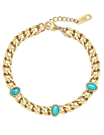 Fashion 7# Titanium Steel Geometric Chain Bracelet