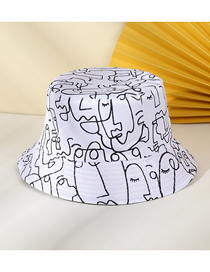 Fashion White Cotton Graffiti Bucket Hat