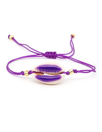 Fashion Purple Geometric Oil Drop Shell Beaded Bracelet