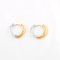 Fashion Gold 5*12mm(single) Stainless Steel Colorblock Round Earrings