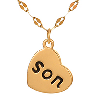 Fashion Golden 1 Titanium Steel Oil Dripping Love Letter Pendant Necklace