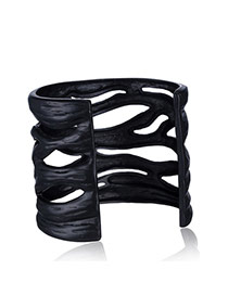 Fashion Black Hollow Out Opening Design Alloy Fashion Bangles
