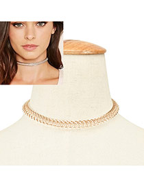 Exaggerated Gold Color Metal Heliciform Shape Decorated Hollow Out Choker